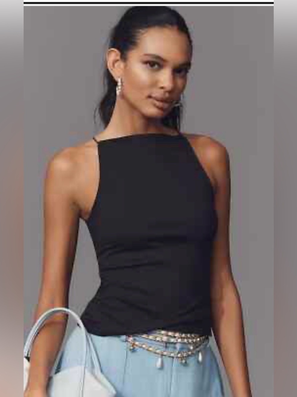 Anthropologie Maeve Square Neck Tank NEW!!! Black